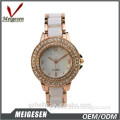 Fashionable brand design watches 2 tone watch for women
